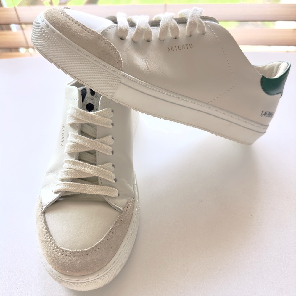Axel Arigato Clean 90 Triple Leather Sneaker Green Back & Leopard Print 6